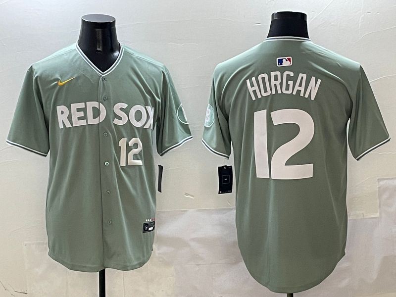 Men Boston Red Sox #12 Horgan Green Joint Name Nike 2025 MLB Jersey style 3->boston red sox->MLB Jersey